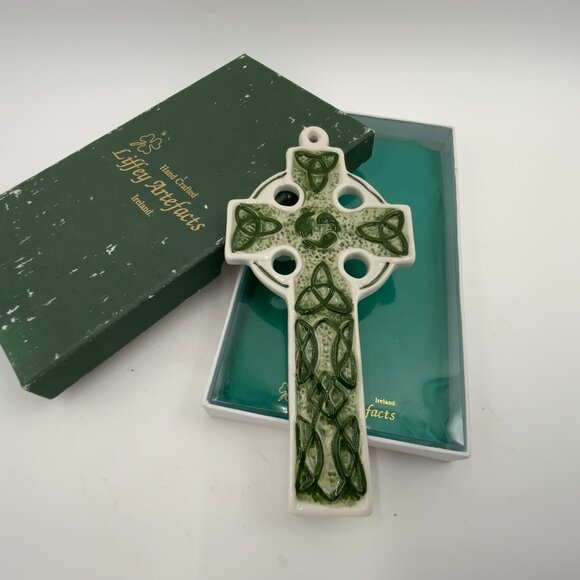 House of Liffey Artefacts Irish Ceramic Celtic Cross Wall Hanging New Old Stock - Picture 5 of 7